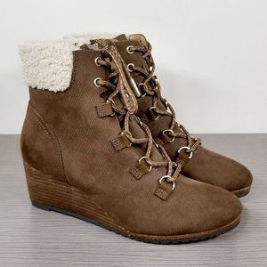 Dr. Scholl's Charmer Wedge Bootie, Brown Fabric, Womens Size 6 US / 36